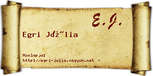 Egri Júlia névjegykártya