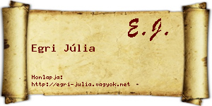 Egri Júlia névjegykártya